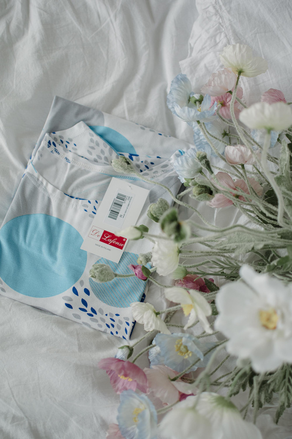 860 Noční košile Amelia De Lafense - krátký rukáv, měkká viskóza - tyrkysová