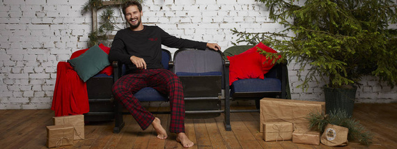 Pánské pyžamo Zeman Italian Fashion - černé/potisk