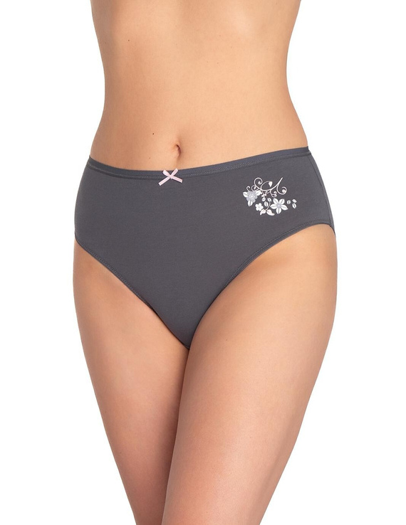 Dámské kalhotky L-120BI-96 Lama šedá grafitová bavlna, 3 balení, pohodlné a klasické