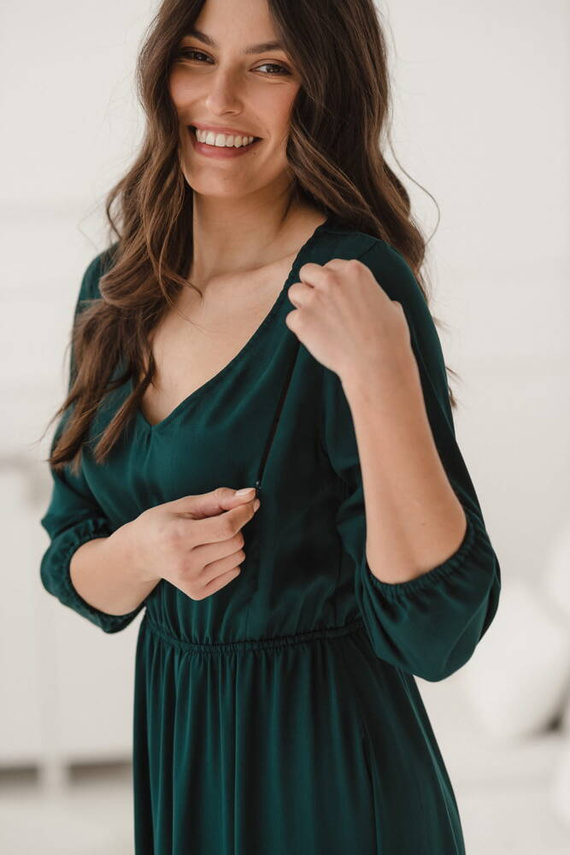 Lovely Dress Midi rękaw 3/4 sukienka ciążowa i do karmienia Milk&Love morski