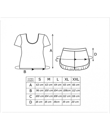 Dámské pyžamo Bear Short Donna - bavlněné, slavnostní, s volánky