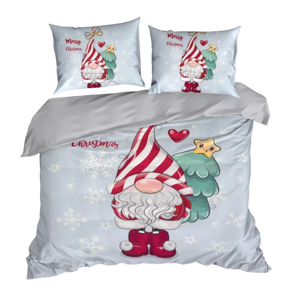 Vánoční povlečení Beiner z mikrovlákna Eurofirany - trpaslík, šedé, měkké a rychleschnoucí