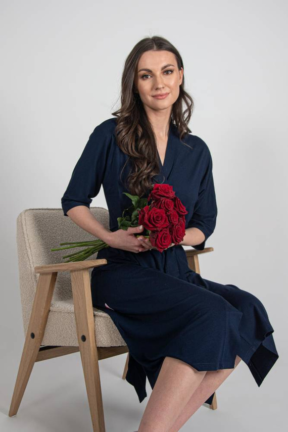 942 Visa Dlouhý župan De Lafense - tmavě modrý