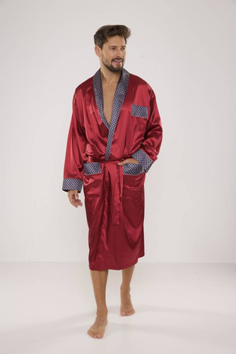 940 Forex pánský saténový župan - bordó