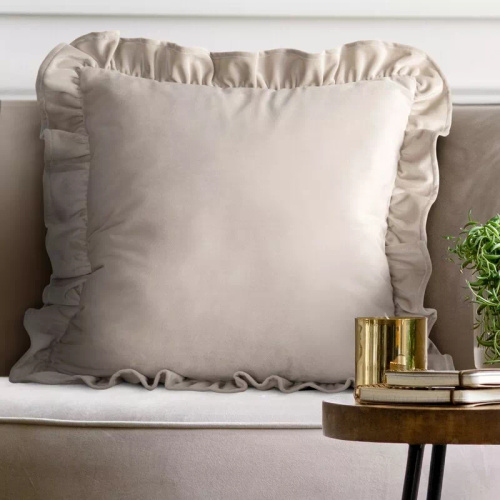 Povlak Brenda 45x45 šalvějový samet Eurofirany volán beige