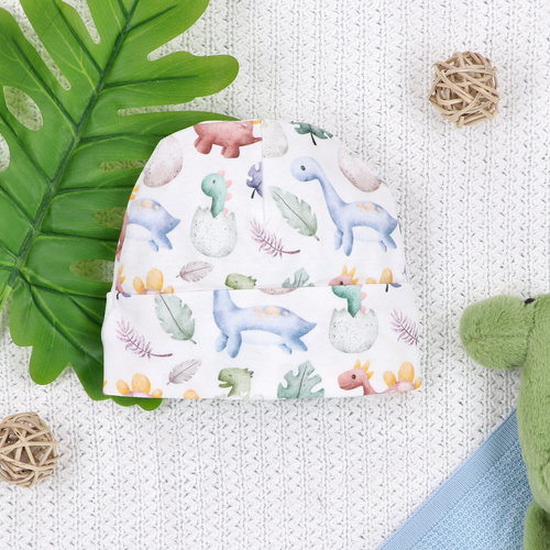 ABN-5580 Dino Explorer dětská čepice Devět- organická bavlna, měkká a prodyšná