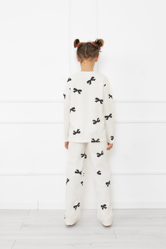 Dívčí pyžamo Fiocca- ecru, bavlna, dlouhý rukáv a kalhoty Italian Fashion