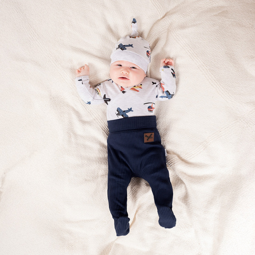 219010 Dětský polospánek Willy Nicol - bavlna, tmavě modrý, pruhovaný