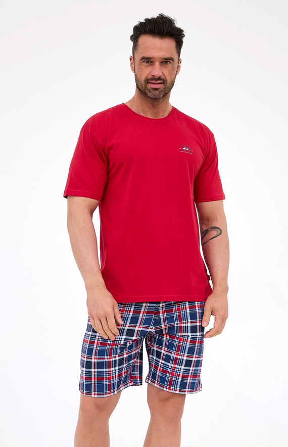Pánské pyžamo Cornette 326/313 Ready 4 bordó - bavlna, krátký rukáv, pohodlné a stylové