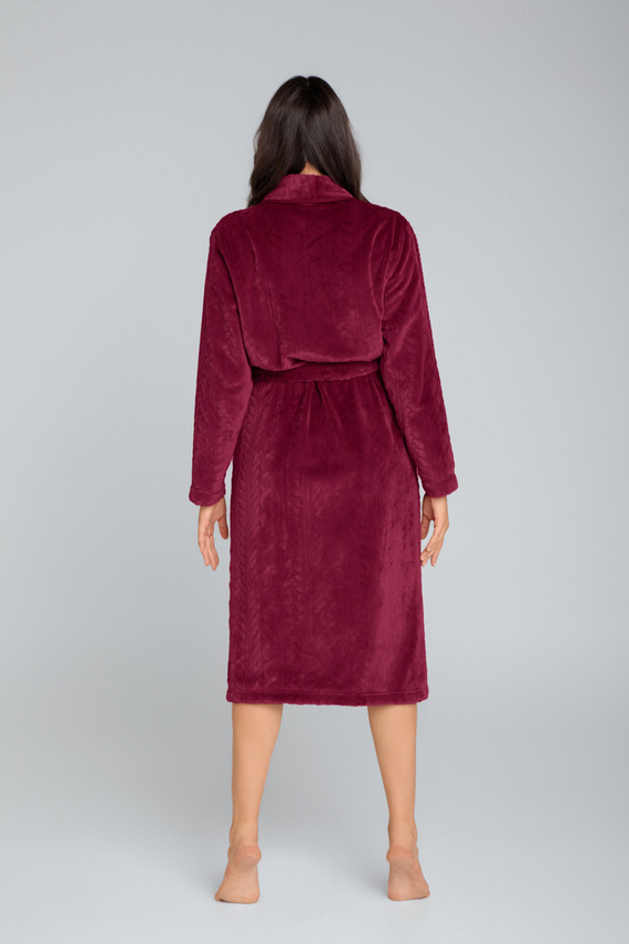 Dámský fleecový župan Bona Italian Fashion - bordó