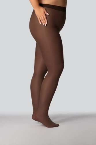 Elizabeth Tights Queen Size 70 den black coffee - hladké, matné, barevné, pohodlné