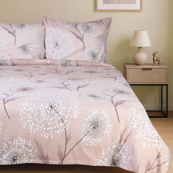 31513/1 Flanelové povlečení Darymex béžové pampelišky - sada, 100% bavlna, hřejivé a měkké