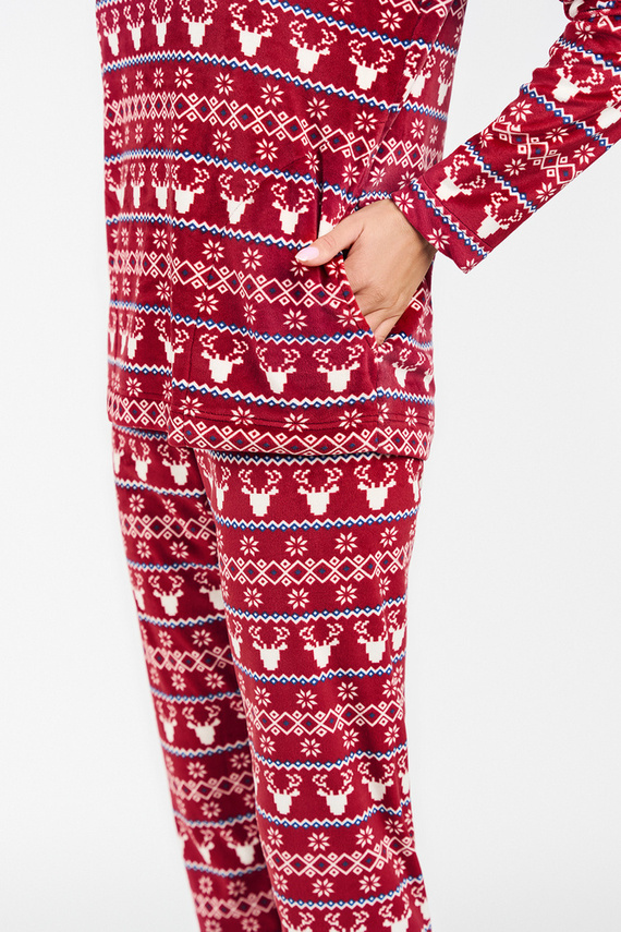 Island Fleece dámská souprava Italian Fashion - vínový potisk