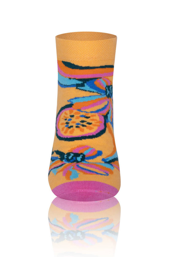 S141S Ponožky Zanzi Italian Fashion - rozcuchané/žluté/růžové