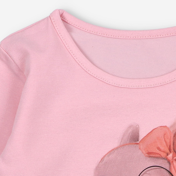 KAR-3011 Dívčí halenka s dlouhým rukávem Lagarto Verde pink - stylová, bavlna, polská výroba