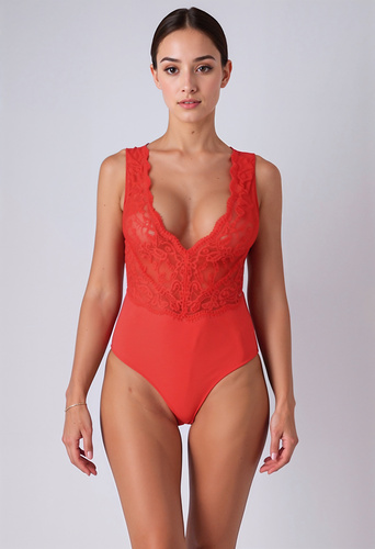 Evalie Body Red Passion red - elegantní dámské body