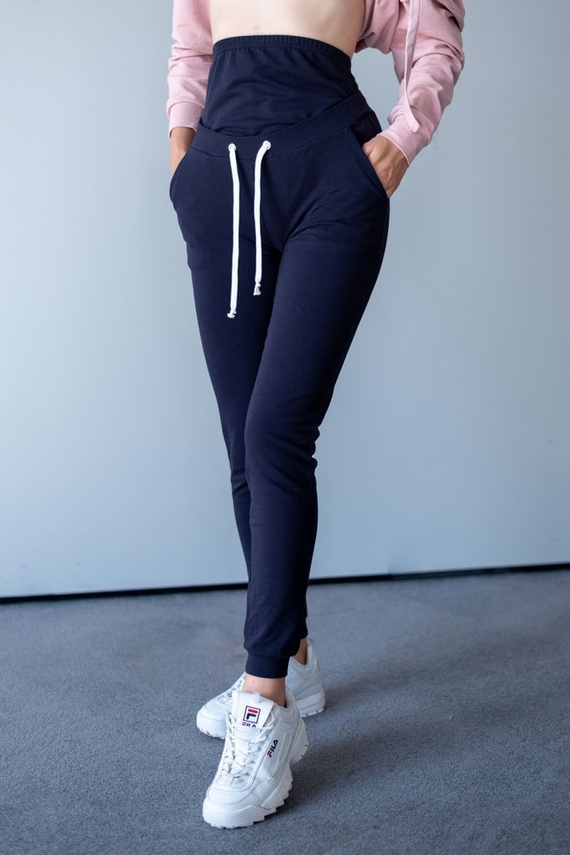 205 Spodnie Dresowe Ciążowe MIRACLE- szary melanż