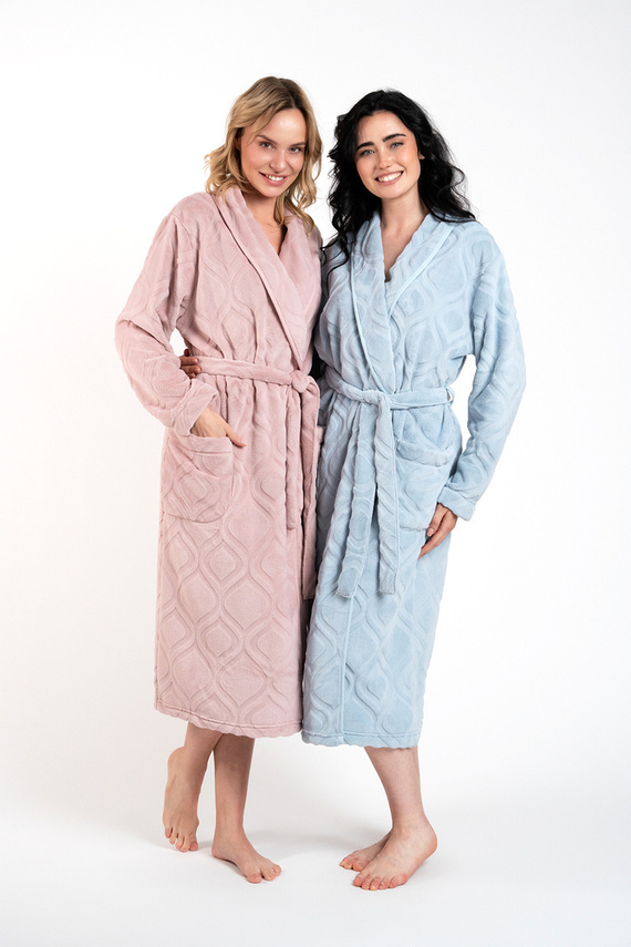 Morena Dámský fleecový župan Іtalian Fashion - pudrově růžový