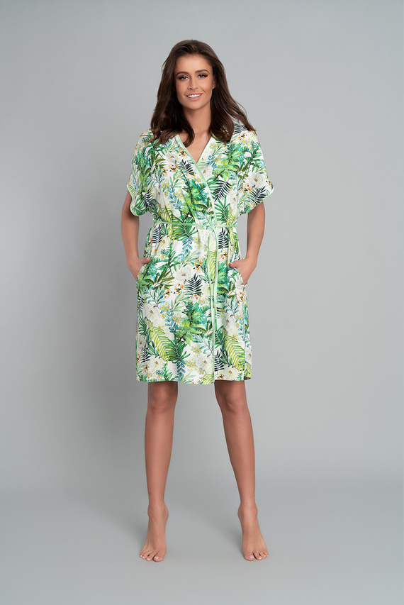 Florina Dámský župan Italian Fashion - potisk listů