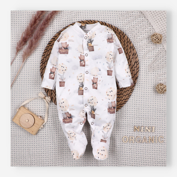 Kojenecký overal Nini Balloon Friends 100% bio bavlna – pro novorozence