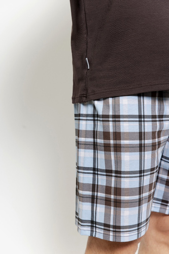 Taro 3578 Marcello pánské pyžamo bavlněné hnědé