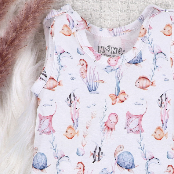 ABN-5480 Podmořský svět Nini dětské spací oblečení - organická bavlna, zapouzdřené nožičky