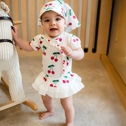 Kojenecké body Eevi Cherry krátký rukáv bavlna pohodlné