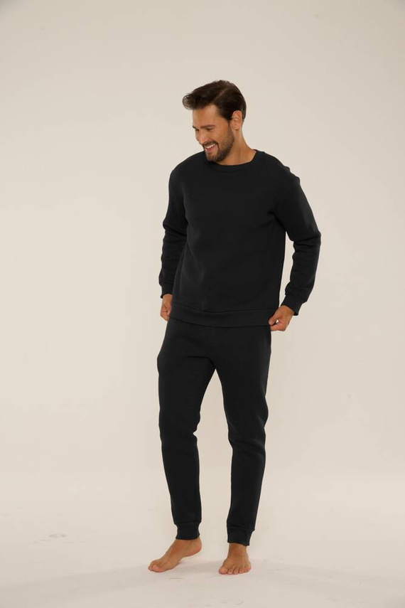 813 Indigo Pánská tepláková souprava De Lafense - černá