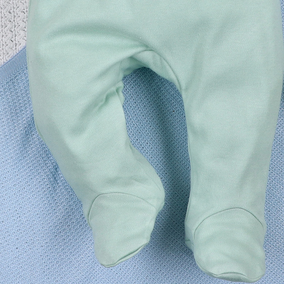 ABN-5573 Dino Explorer Nini dětské polodupačky mátové | organická bavlna, pohodlný střih