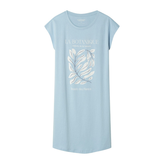 Dámská noční košile 45183 Estes blue , bavlna, krátký rukáv, částečně kulatý výstřih, volný střih
