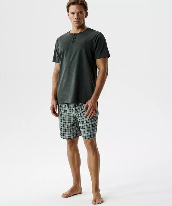 NMP-401 Letní Pánské Pyžamo 100% Bavlna Peach Effect