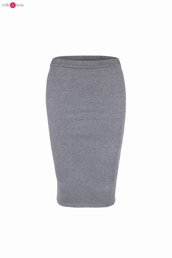 Spódnica ciążowa Tummy z dzianiny w prążki Milk&Love rose brown