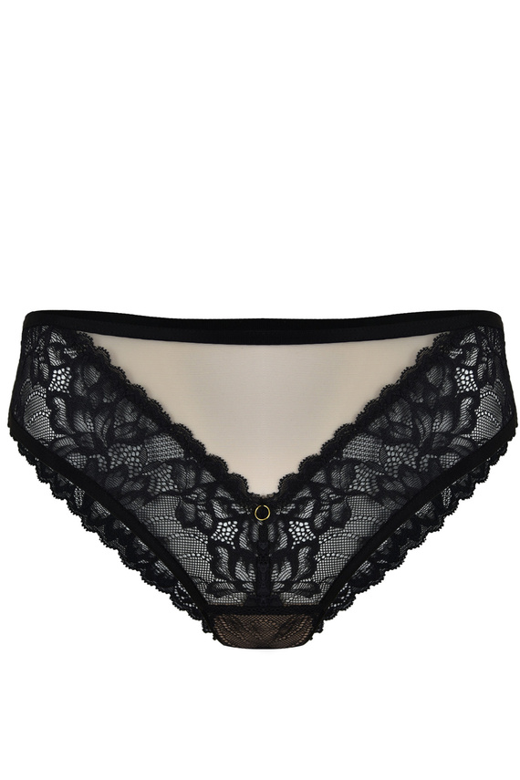 19235 Magic Brasil kalhotky Mediolano - krajka, tělový tyl, zlatý akcent