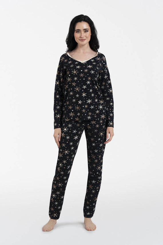 Laponia Dámské pyžamo s dlouhým rukávem, dlouhé kalhoty Italian Fashion - potisk