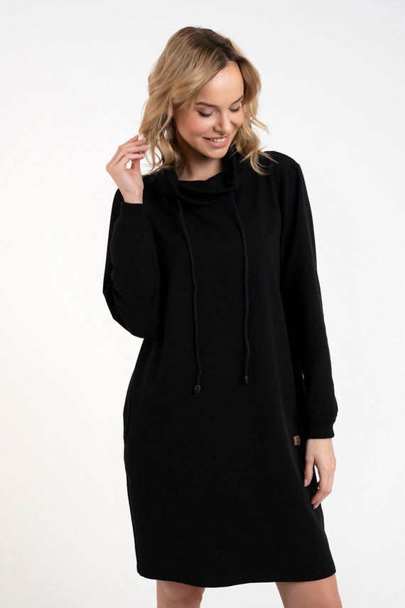 Dámská tunika s dlouhým rukávem Malmo Italian Fashion - černá