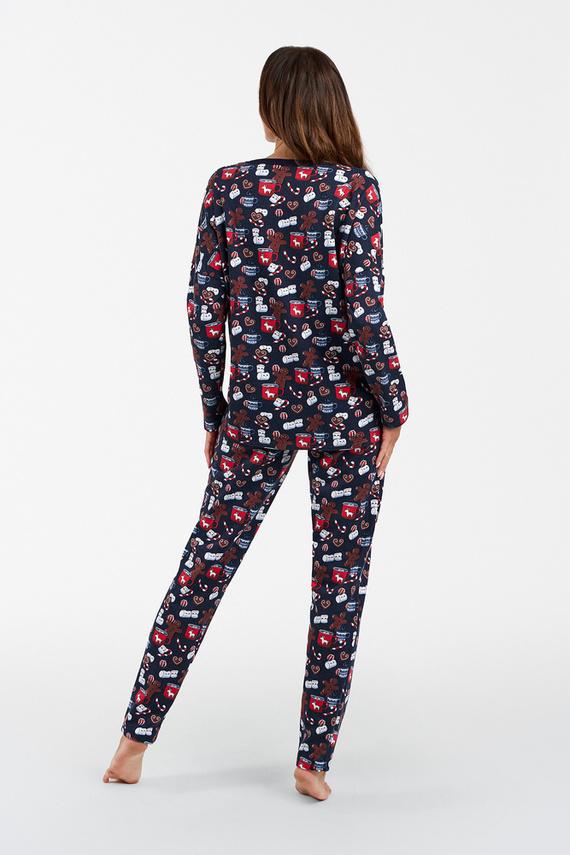 Cookies Dámské pyžamo s dlouhým rukávem a dlouhými kalhotami Italian Fashion - potisk