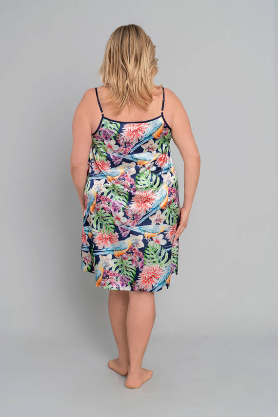 Polynesia Dámská noční košile s úzkými ramínky Italian Fashion - květinový potisk