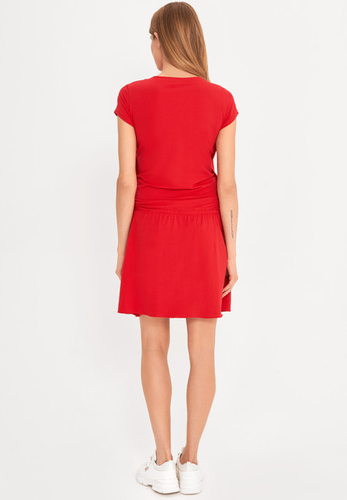 Sukienka ciążowa i do karmienia Simple Cool Mama czerwony