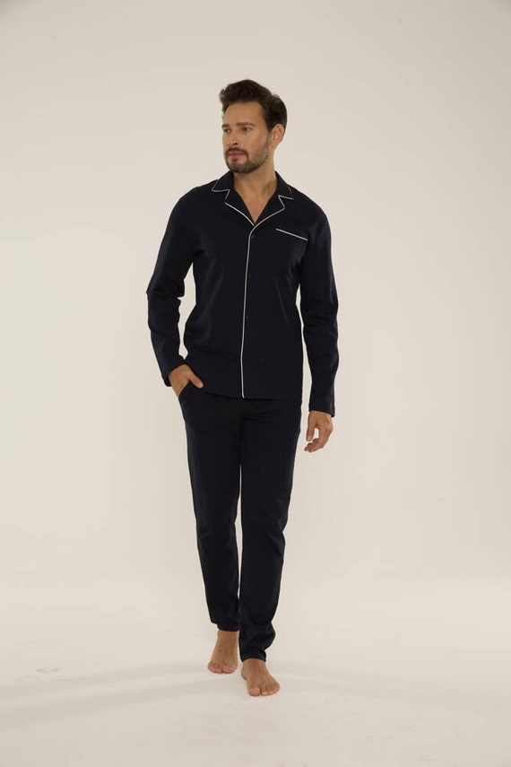 729 Norberto Pánské pyžamo De Lafense - tmavě modré