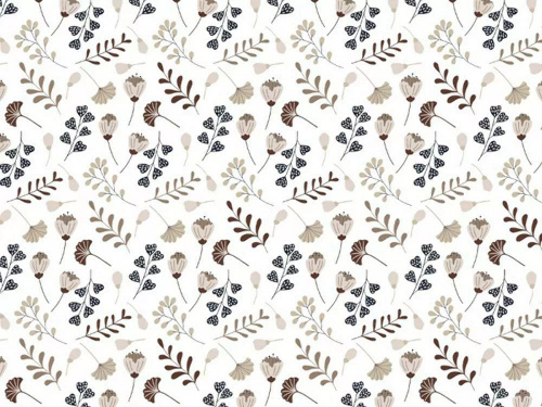 614N Klasické bavlněné povlečení E24 Extrapościel bílé hnědé listy větvičky - 100% bavlna, odolné, barevné, 2dílná sada