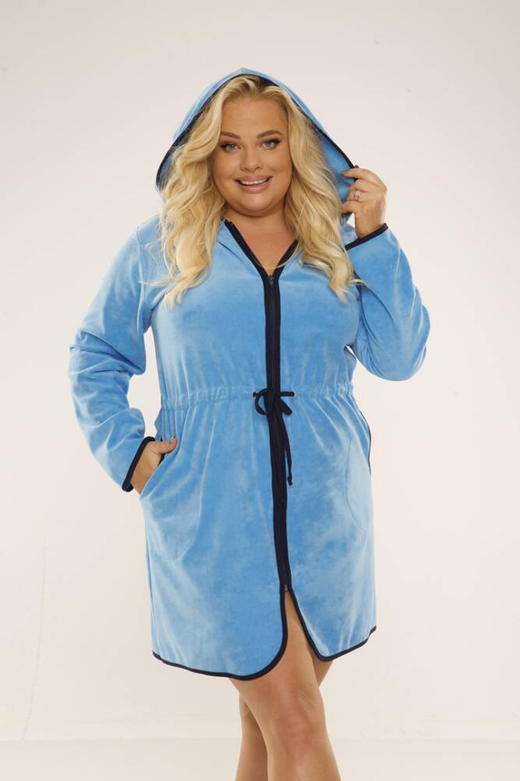 313 Desiree Dámský župan De Lafense - světle modrý