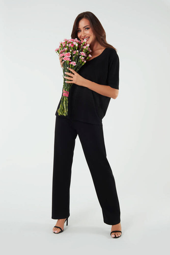 Soler Dámské dlouhé kalhoty Italian Fashion - černé