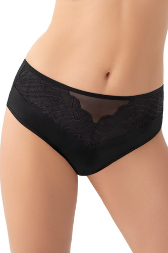 Gorsenia Erato K963 Kalhotky s vysokým pasem - černé, bohaté, pohodlné, krajka a mikrovlákno