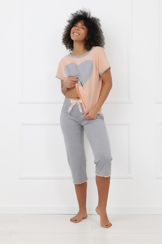 Dámské pyžamo Sabrina Italian Fashion 100% bavlna – krátký rukáv, kalhoty 3/4