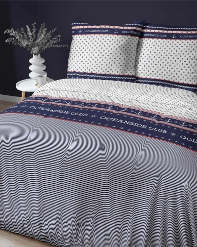 4920 A Home Satin Pościel satynowa marynarska Detexpol granatowy