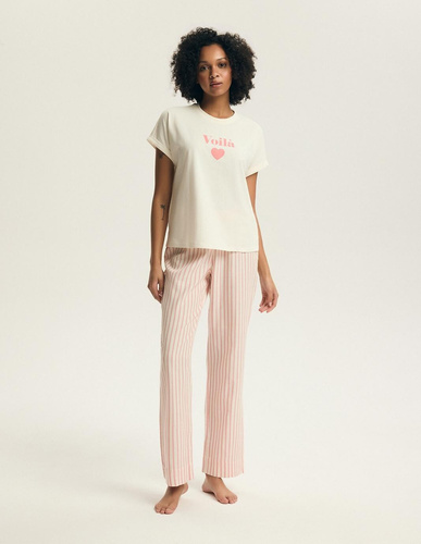 Dámské pyžamo Henderson Darlan 43707 – bavlna, dlouhé kalhoty, potiskD