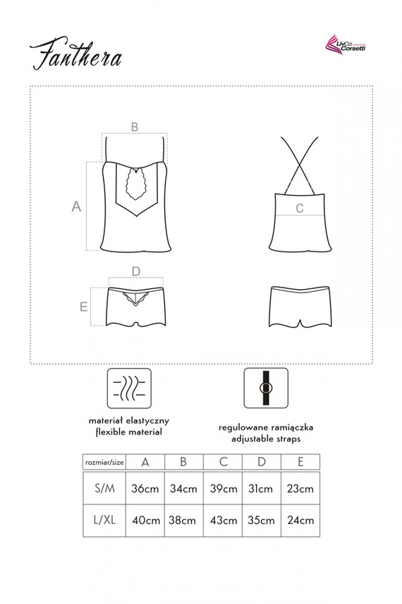 Fanthera LC 90561 Set, košilka+šortky LivCo Corsetti Fashion