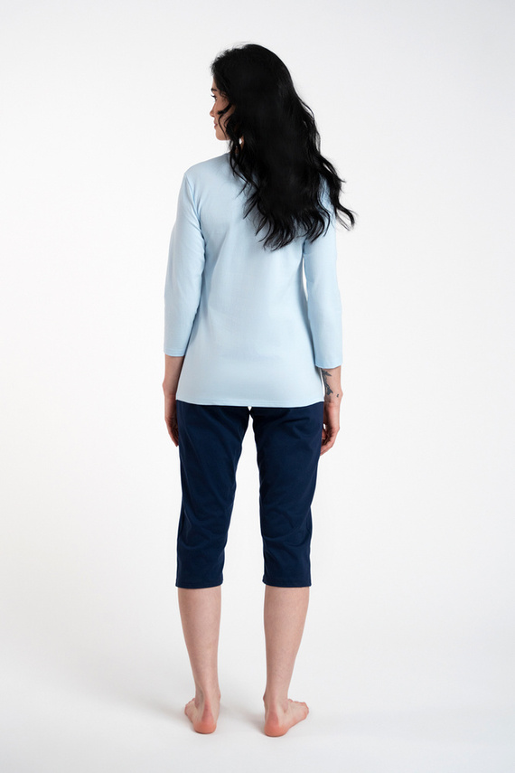 Arietta Dámské pyžamo 3/4 rukávy a 3/4 kalhoty Italian Fashion - modré