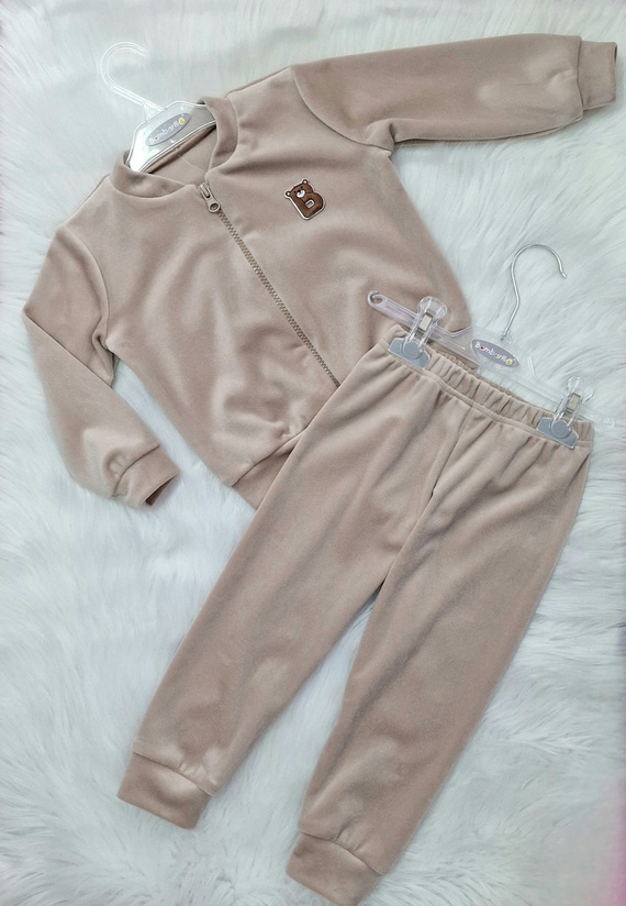 Dětská tepláková souprava Bear velour Bambarillo beige | Soft set