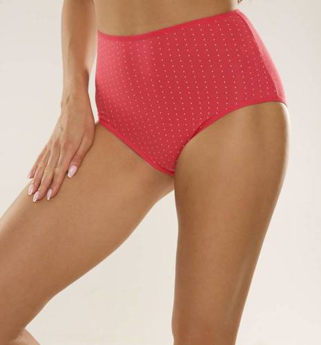 018 Sara De lafense kalhotky s vysokým pasem - malinové puntíky